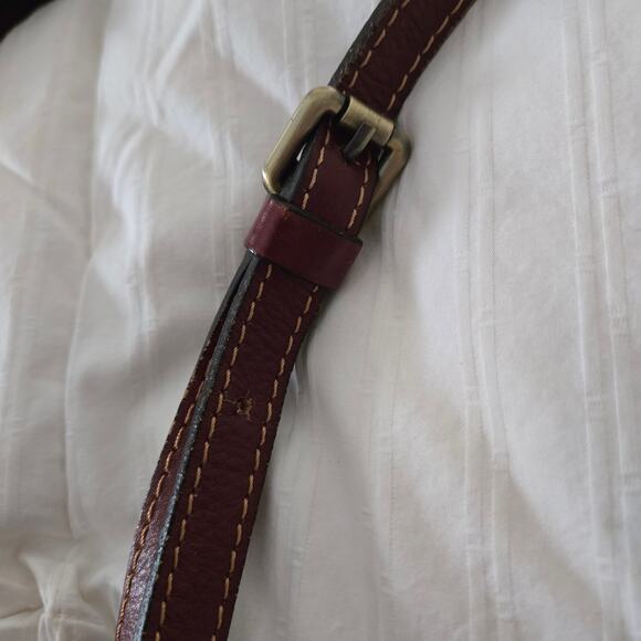 A. Bellucci Italy Genuine Leather Adjustable Crossbody, Brown, Pockets Zip top - Picture 3 of 8